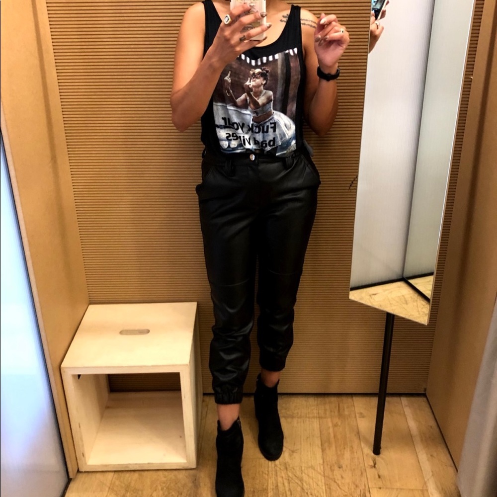 Bershka faux leather pants